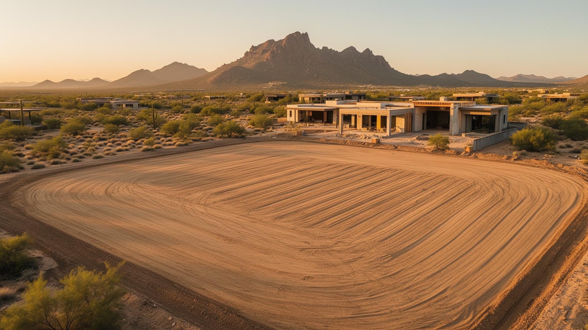 Paradise Valley lot beneath Camelback Mountain in early-afternoon light